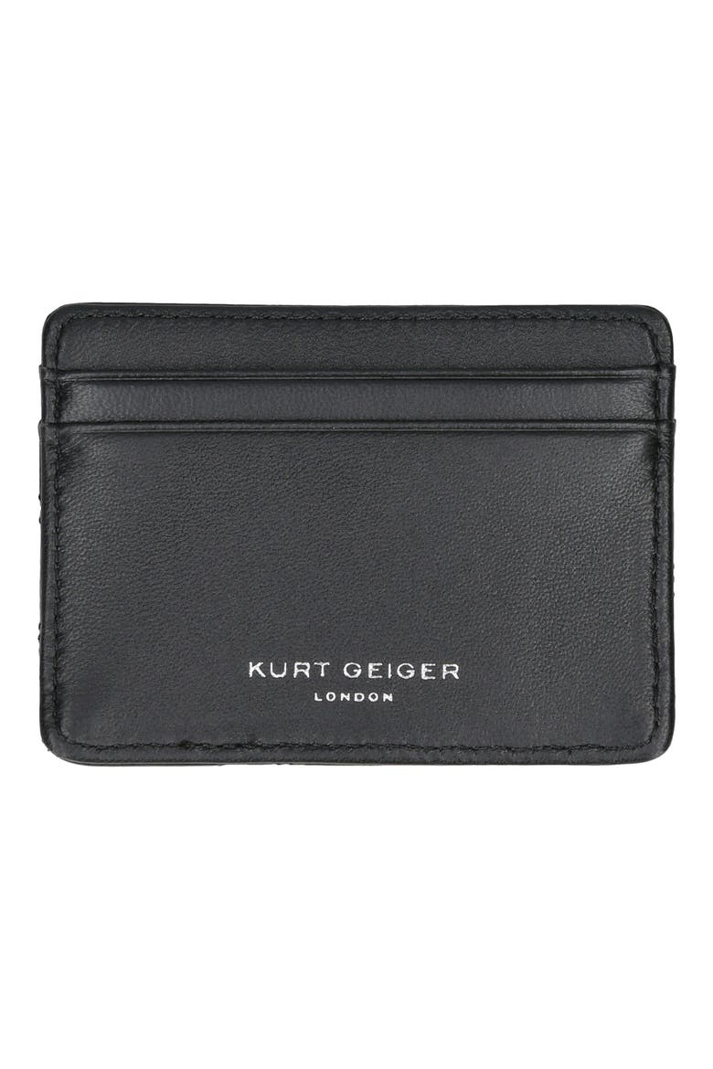 Kensington Drench Leather Card Holder, Alternate, color, BLACK