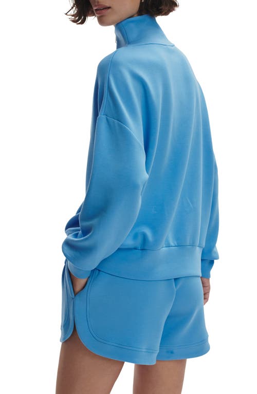 Shop Varley Hawley Half-zip Sweatshirt In Azure Blue