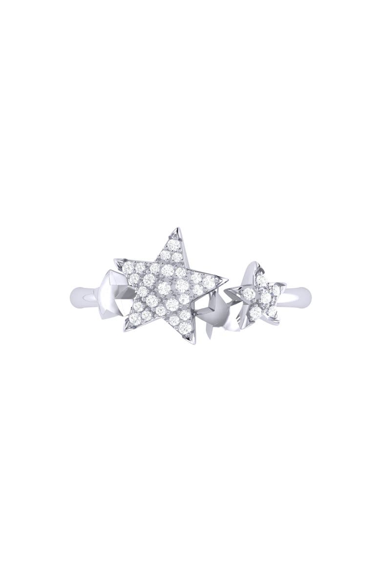Dazzling Star Cluster Sterling Silver Diamond Ring, Alternate, color, Silver