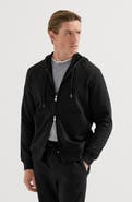 Brunello Cucinelli Techno cotton French terry hooded sweatshirt with zipper