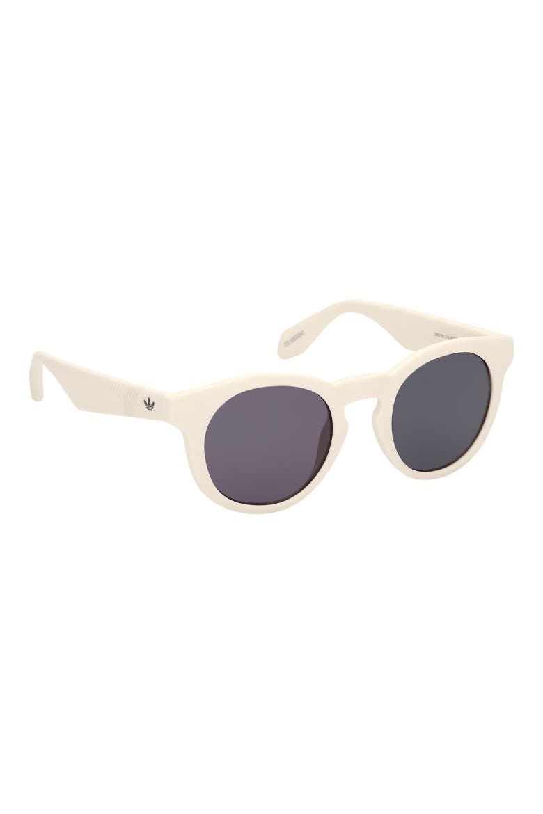 Round Sunglasses, Alternate, color, WHITE/ SMOKE