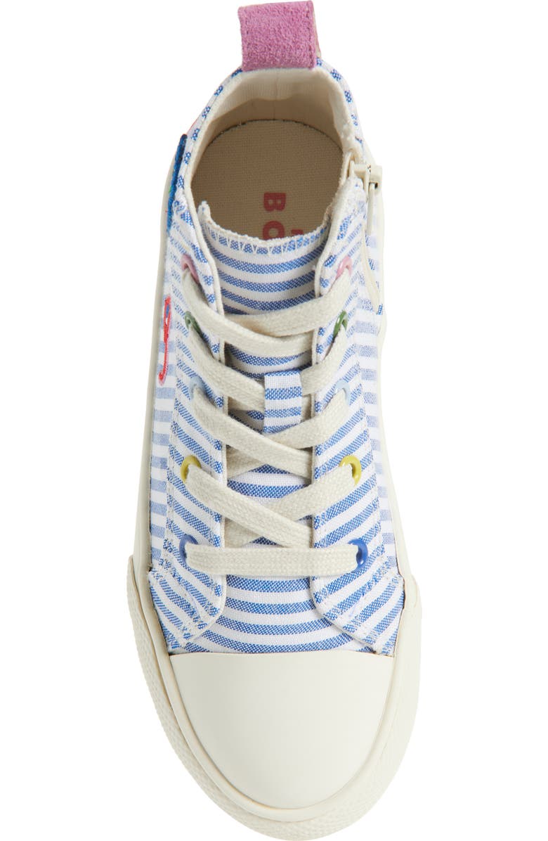 Mini Boden Kids' High Top Sneaker, Alternate, color, Stripe Patches