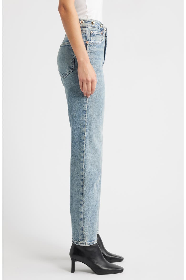 Topanga Studded High Waist Straight Leg Jeans, Alternate, color, DESERT SKY STUDDED