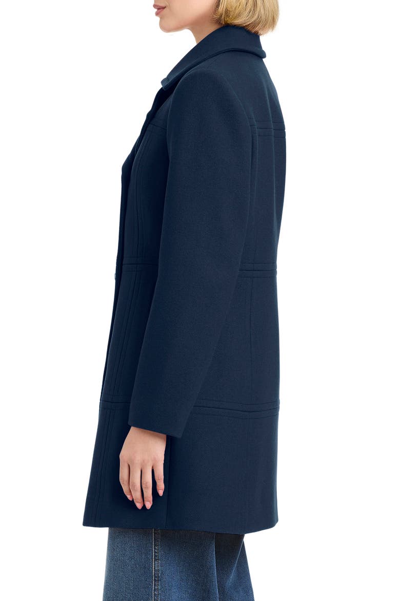 Double Breasted Wool Blend A-Line Coat, Alternate, color, PARISIAN NAVY