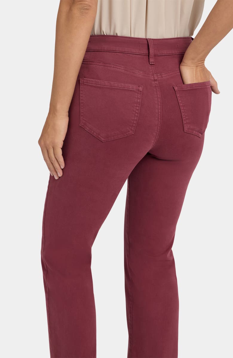 NYDJ Marilyn High Waist Straight Leg Jeans, Alternate, color, True Burgundy