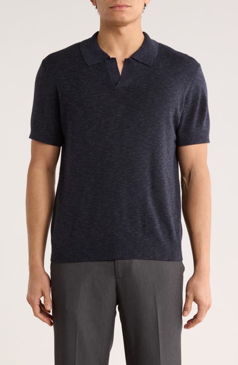 Cotton & Linen Blend Polo Sweater