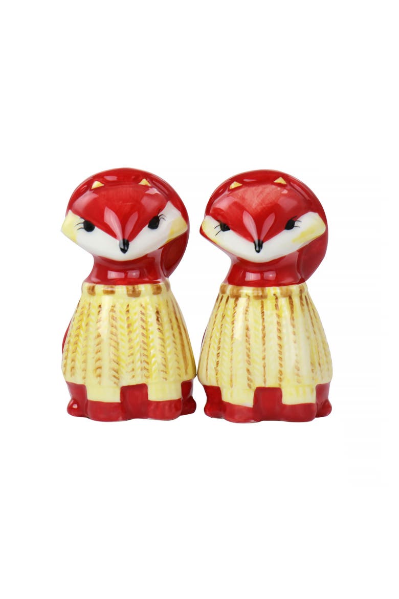 Woodland Fox Salt & Pepper Set, Main, color, Multi
