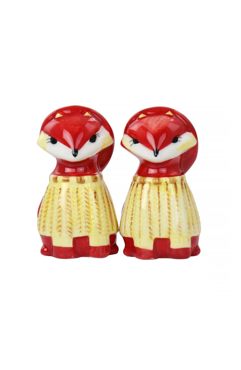 Gibson Home Woodland Fox Salt & Pepper Set, Main, color, Multi