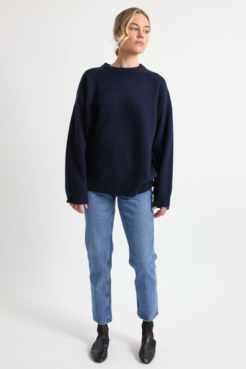 Almina Concept Oversized Wool/cash Sweater In Navy