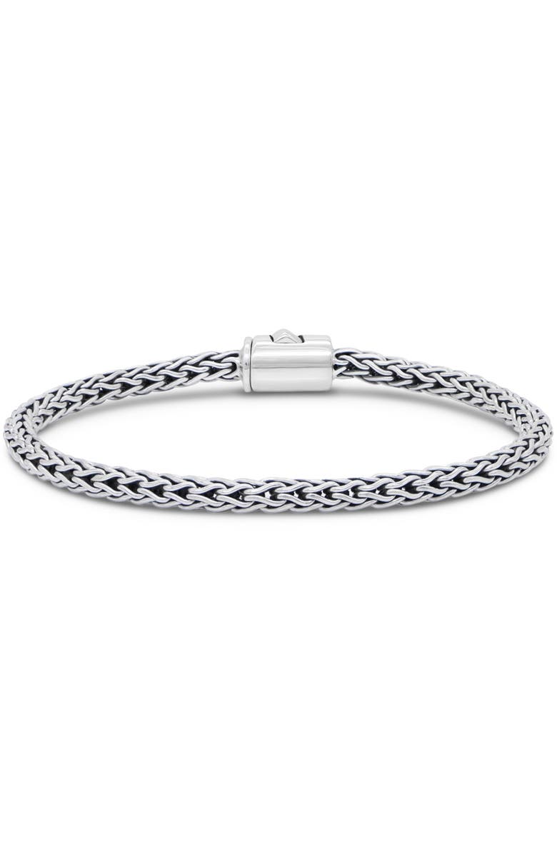 DEVATA Dragon Bone Round 4mm Chain Bracelet in Sterling Silver, Alternate, color, Silver