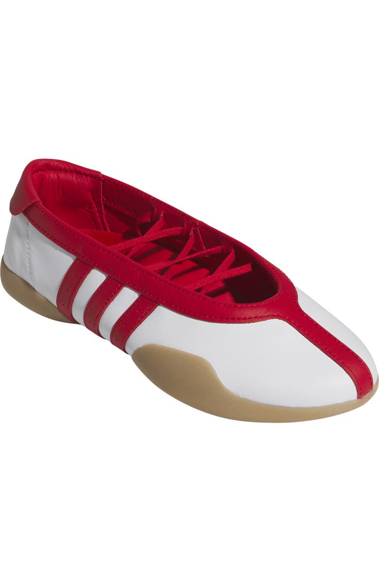 adidas Taekwondo Mei Ballet Flat, Main, color, White/ Scarlet/ Gum 3
