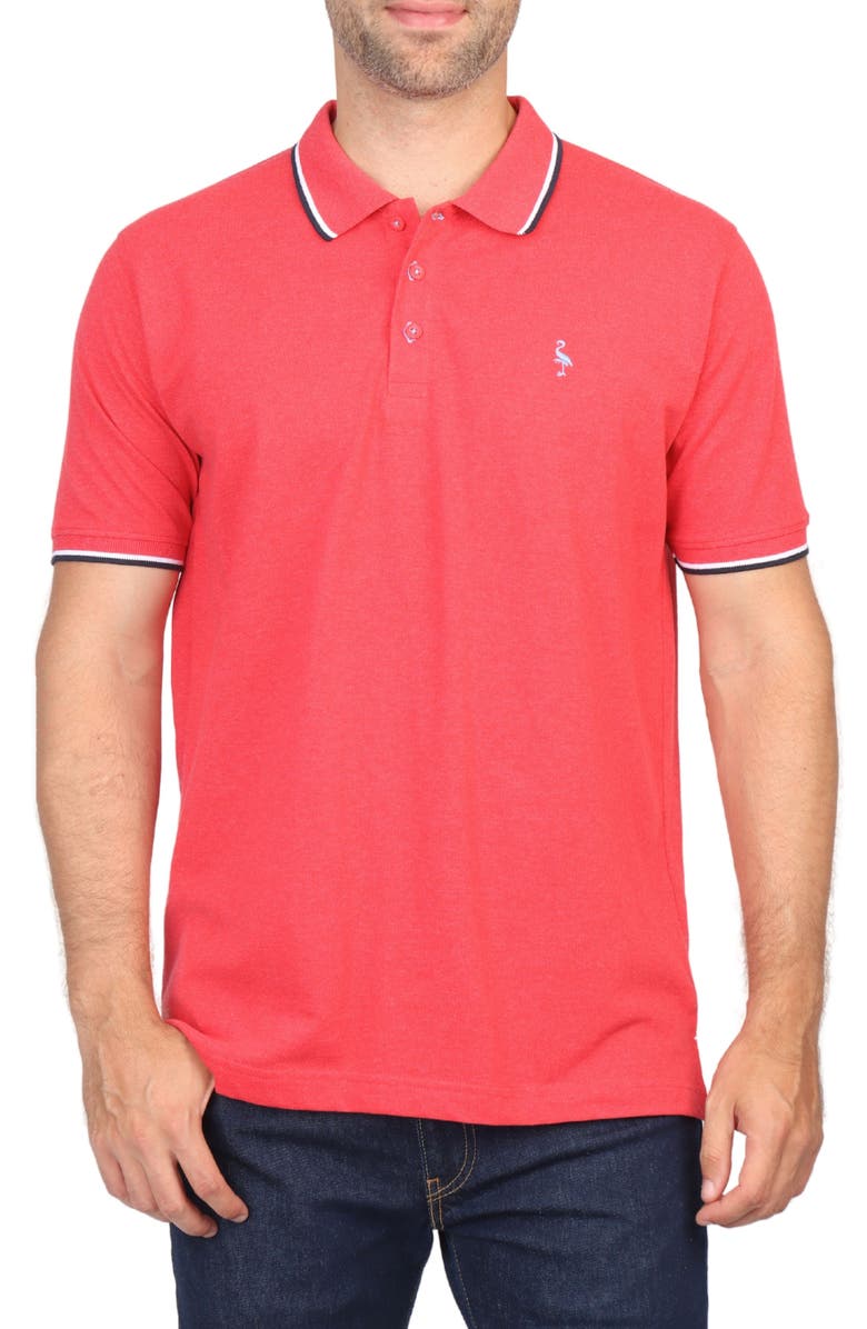 TailorByrd Micro Tipped Piqué Polo, Main, color, Red Heather