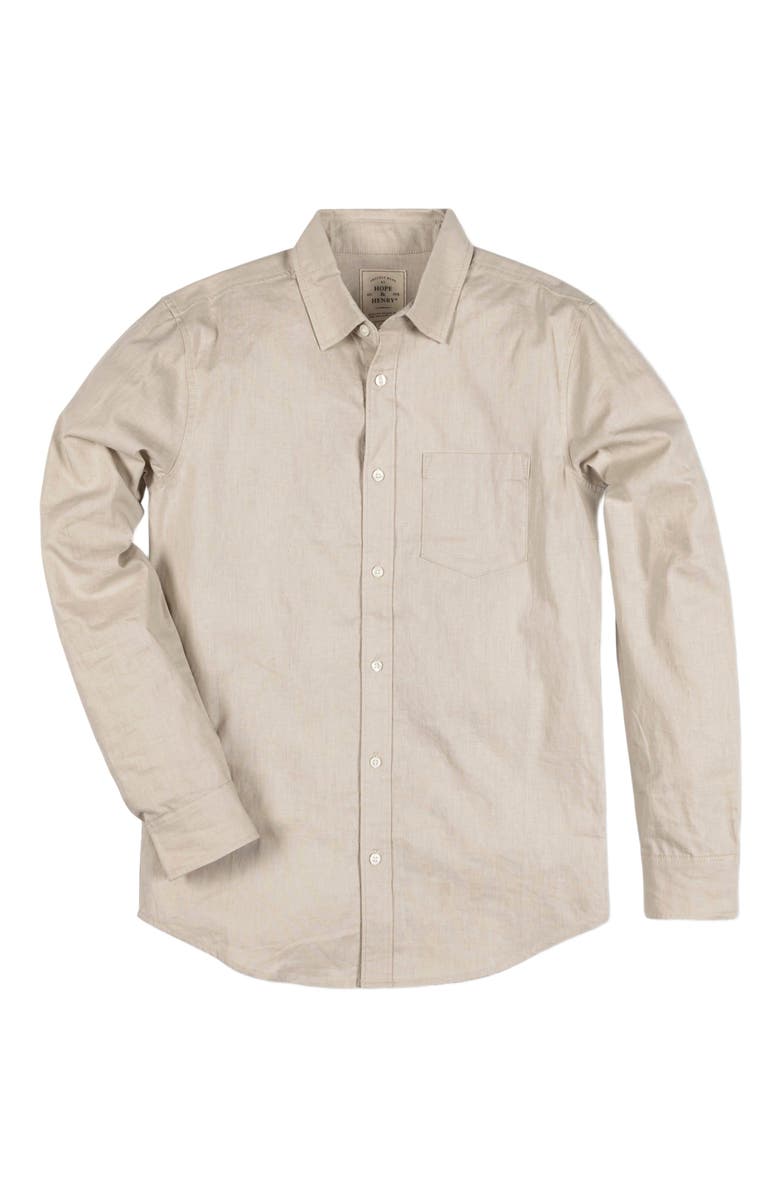 Hope & Henry Men's Linen Short Sleeve Button Down Shirt, Alternate, color, 