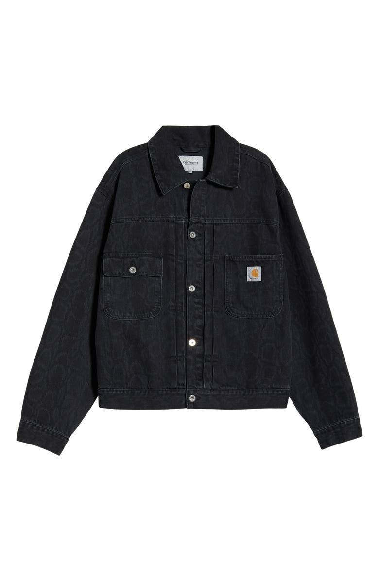 Carhartt Work In Progress Belmar Snakeskin Print Denim Jacket, Main, color, Snake Blk St