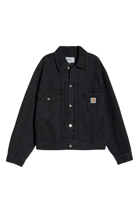 Belmar Snakeskin Print Denim Jacket