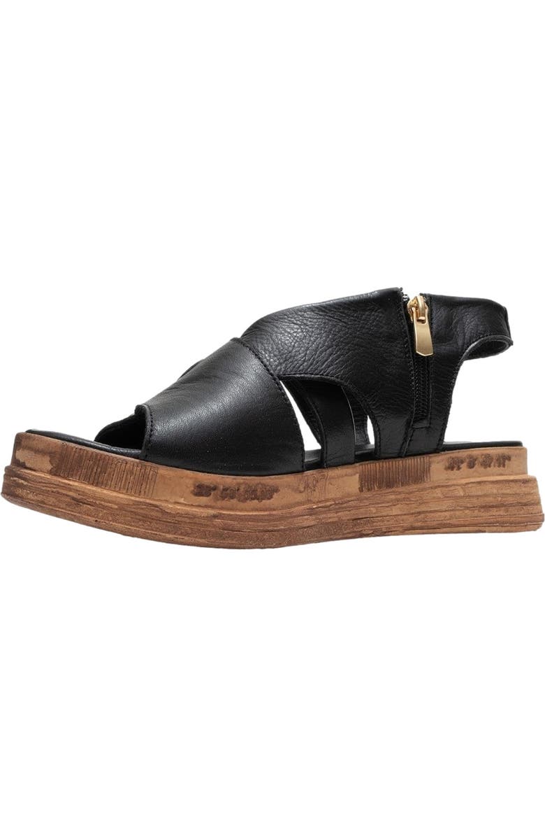 Forever & Always Shoes Levine Leather Buckled Side-Zip Sandal, Alternate, color, Black Leather