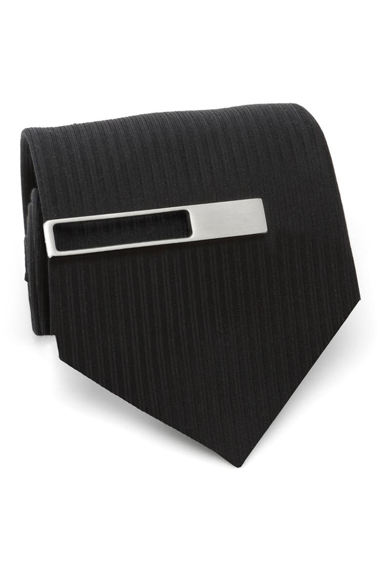 Die Cut Stainless Steel Tie Clip, Alternate, color, SILVER