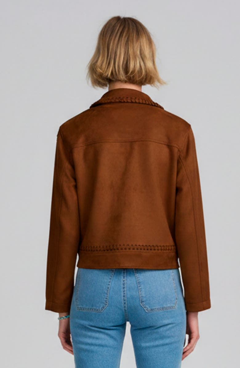 ELLE Collection Faux Suede Jacket, Alternate, color, Russet