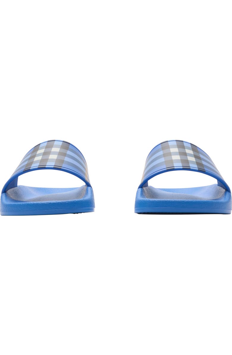 Burberry Check Slides, Alternate, color, Hyacinth Blue