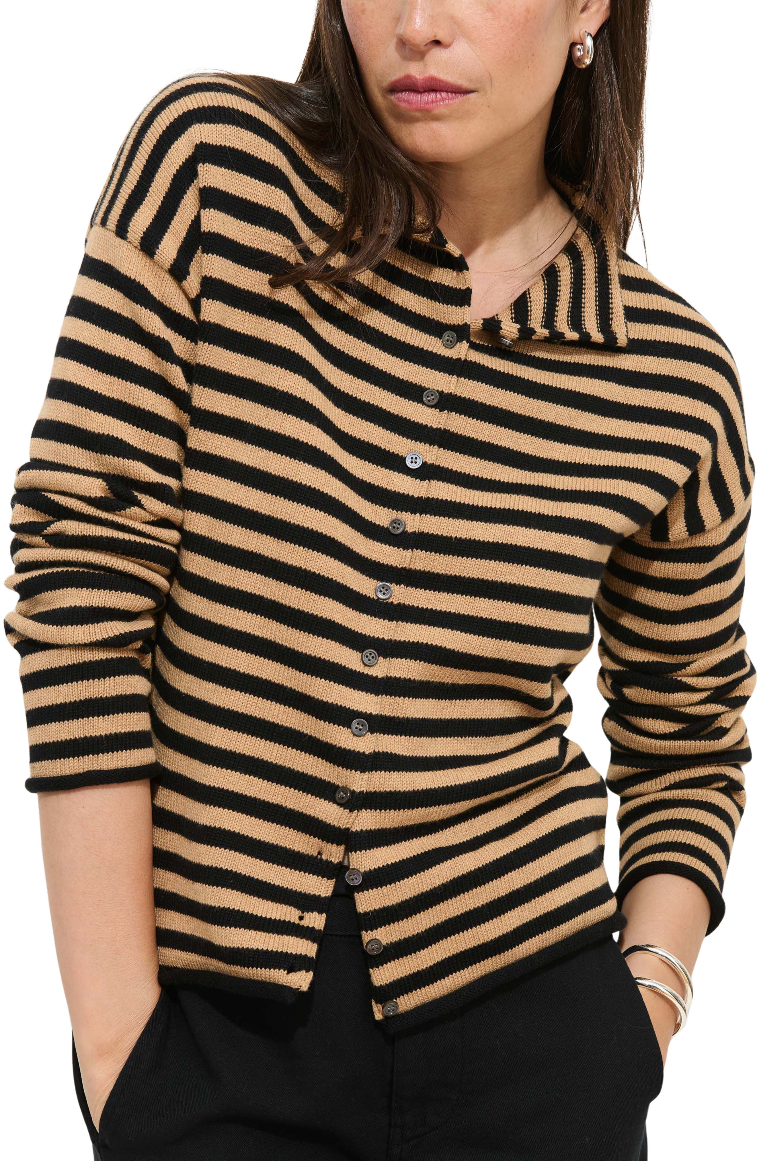 Alex Mill Taylor Stripe Cotton & Cashmere Cardigan