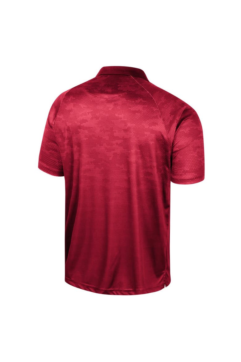 Men's Colosseum Cardinal Arkansas Razorbacks Honeycomb Raglan Polo, Alternate, color, Cardinal
