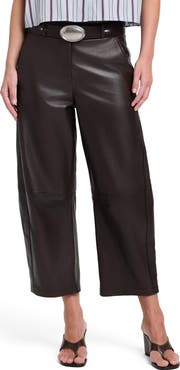 TWP Leather Slouchy Wide Leg Trousers