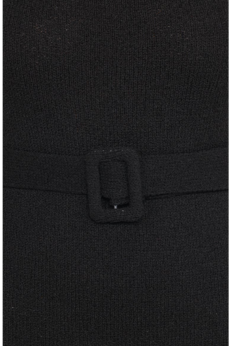 Alberta Belted Knit Dress, Alternate, color, BLACK