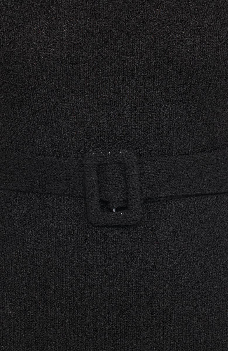 Petal & Pup Alberta Belted Knit Dress, Alternate, color, Black