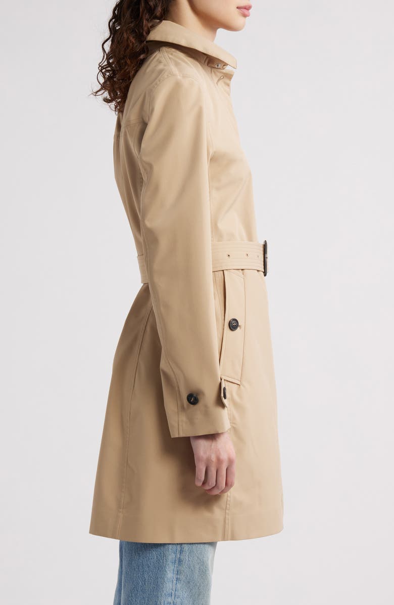 Save The Duck Jackie Water Resistant Raincoat with Removable Hood, Alternate, color, Stardust Beige
