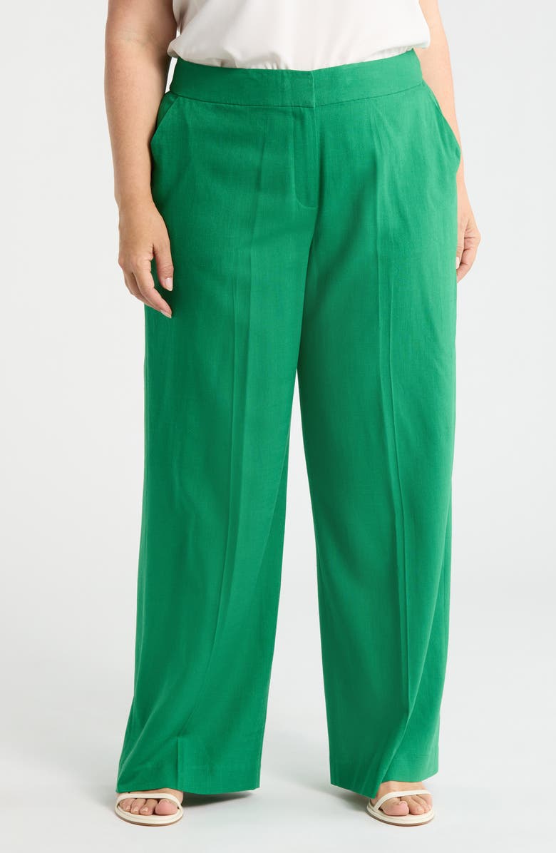Tahari ASL Wide Leg Pants, Main, color, Parakeet Green