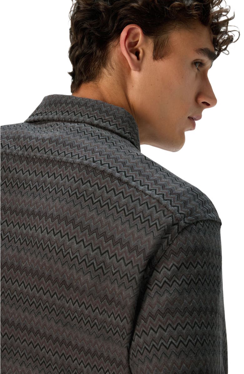 Missoni Shirt With Micro Zigzag Tone On Tone, Alternate, color, Grey
