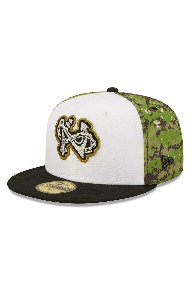 New Era Men's New Era White/Camo Norfolk Tides Theme Night 59FIFTY Fitted Hat, Main, color, 