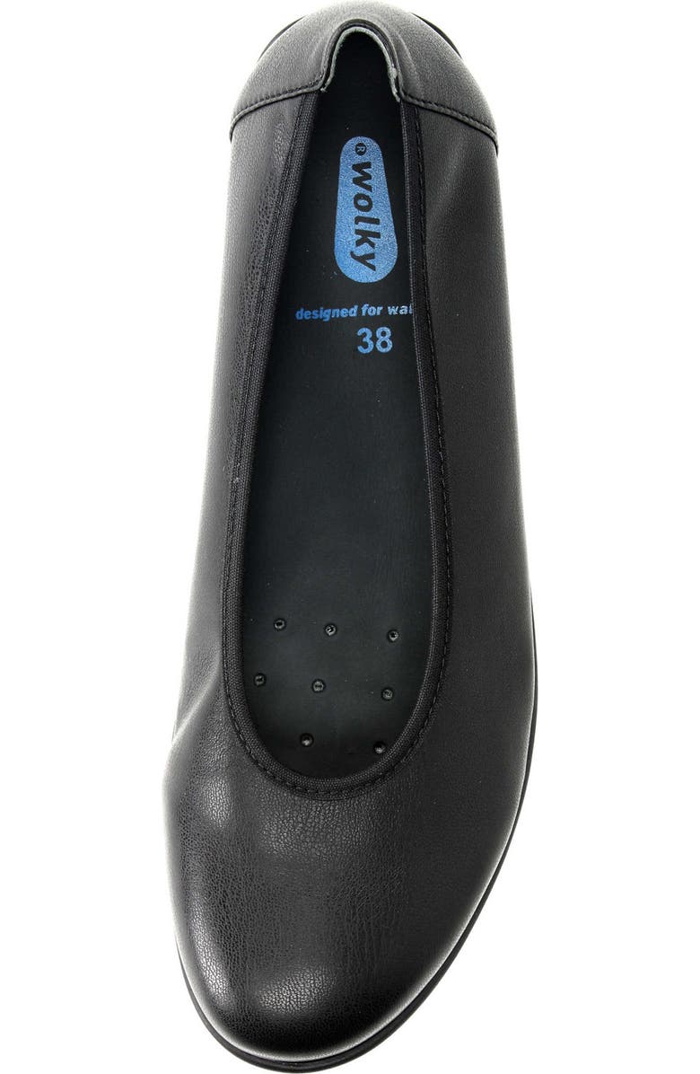 Wolky Duncan F2F Flat, Alternate, color, Black Biocare Stretch Leather