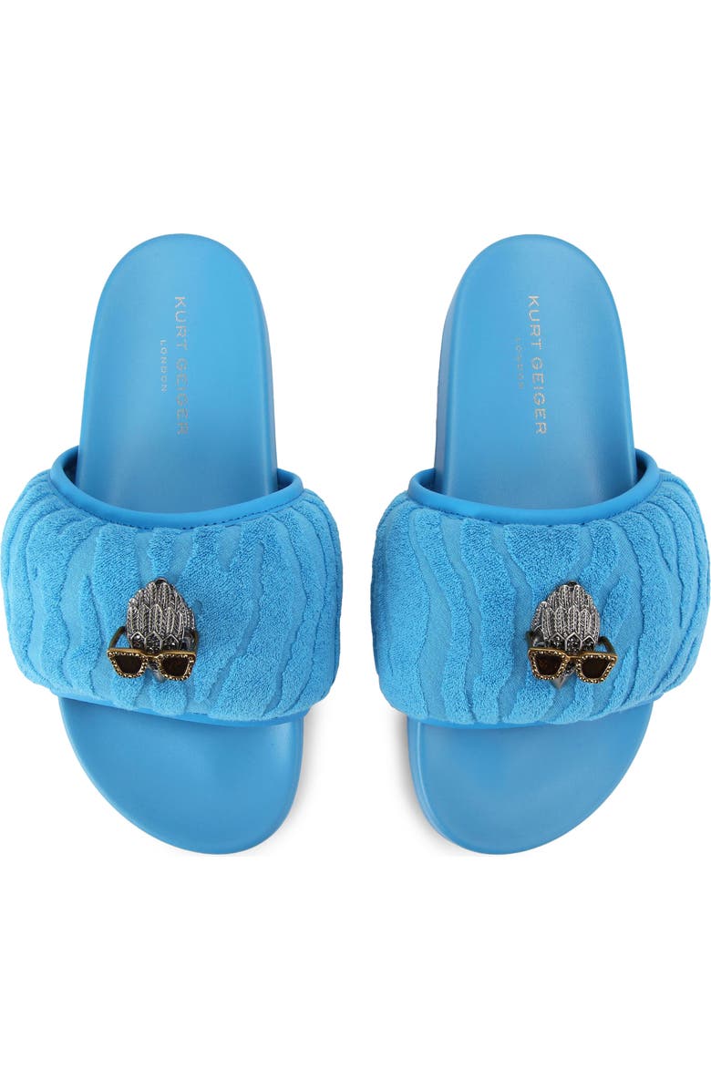 Kurt Geiger London Puff Eagle Head Slide Sandal, Alternate, color, Medium Blue