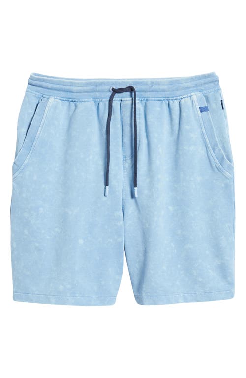 Stone Rose Acid Wash Fleece Shorts In Light Blue