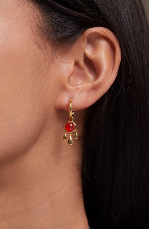 Estella Bartlett Semiprecious Stone Drop Hoop Earring In Gold