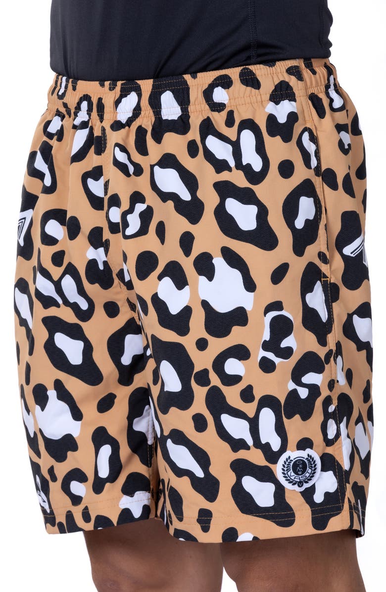 VAST Leopard Print Volley Swim Trunks, Alternate, color, Leopard