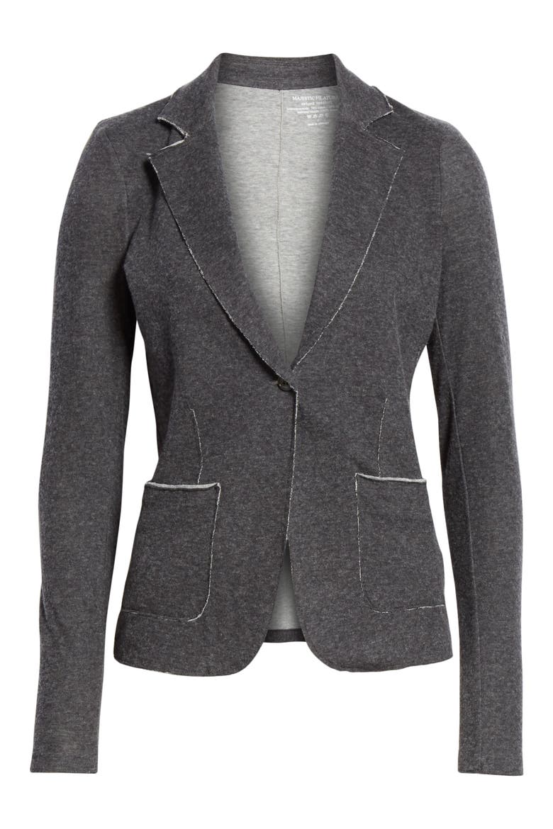 Cotton & Cashmere Blazer, Alternate, color, ANTHRACITE CH/ GRIS CH