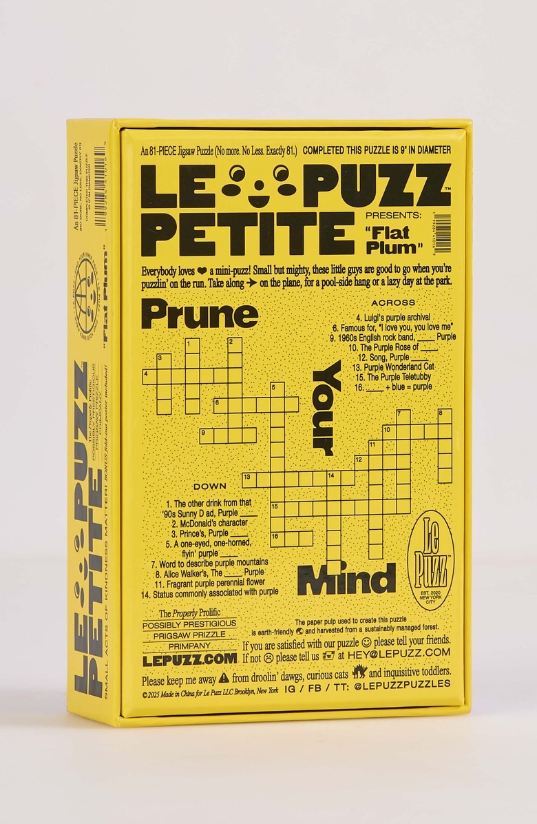 Le Puzz Flat Plum 81 Piece Mini Jigsaw Puzzle, Alternate, color, NO COLOR