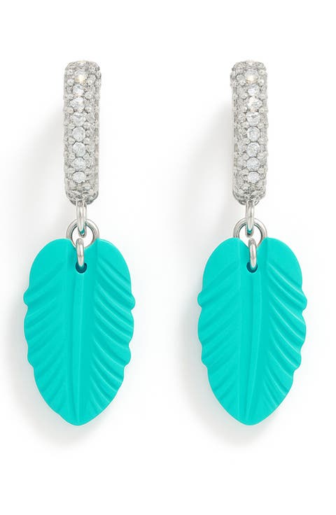 Turquoise Leaf Drop Earrings