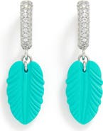 LA MENO Turquoise Leaf Drop Earrings