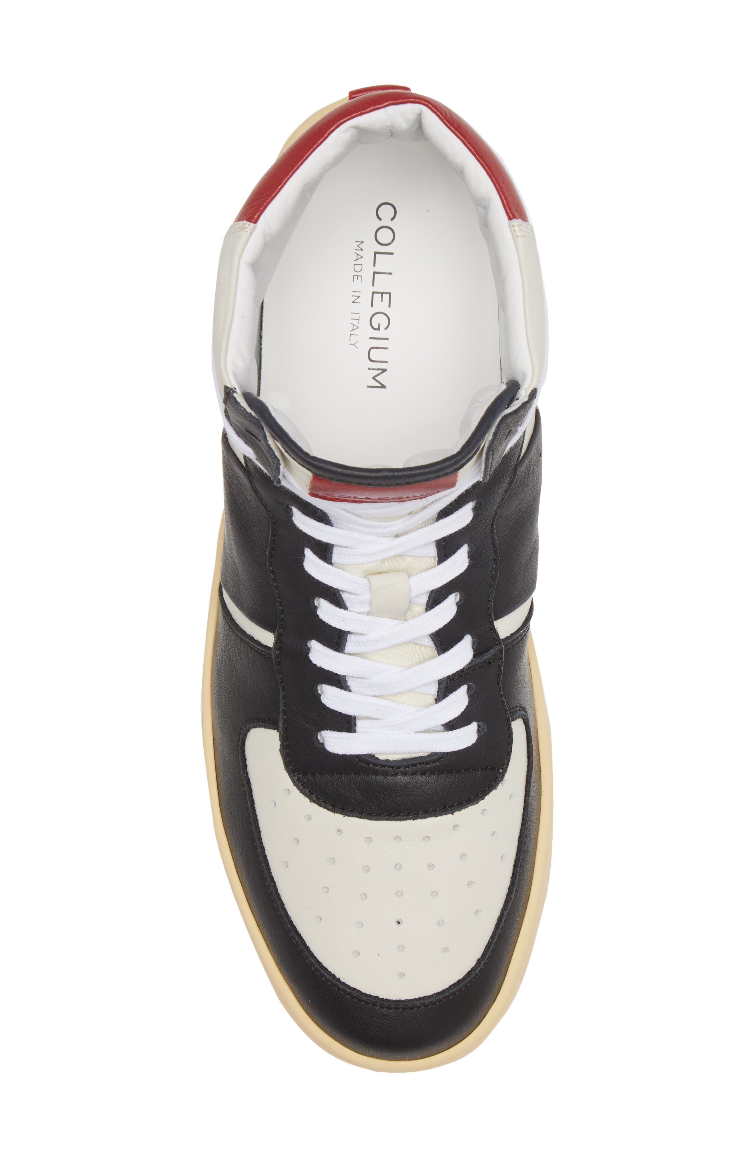 Collegium Pillar Destroyer High Top Sneaker, Alternate, color, White/Black/Red