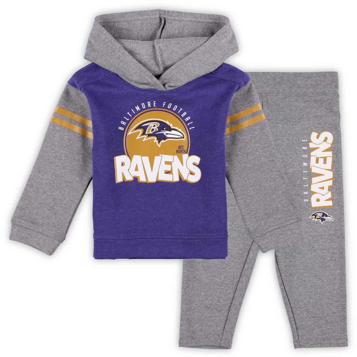 Outerstuff Kids'  Toddler Baltimore Ravens Club House Long Sleeve Hoodie Top And Leggings Two-piece Set In Purple