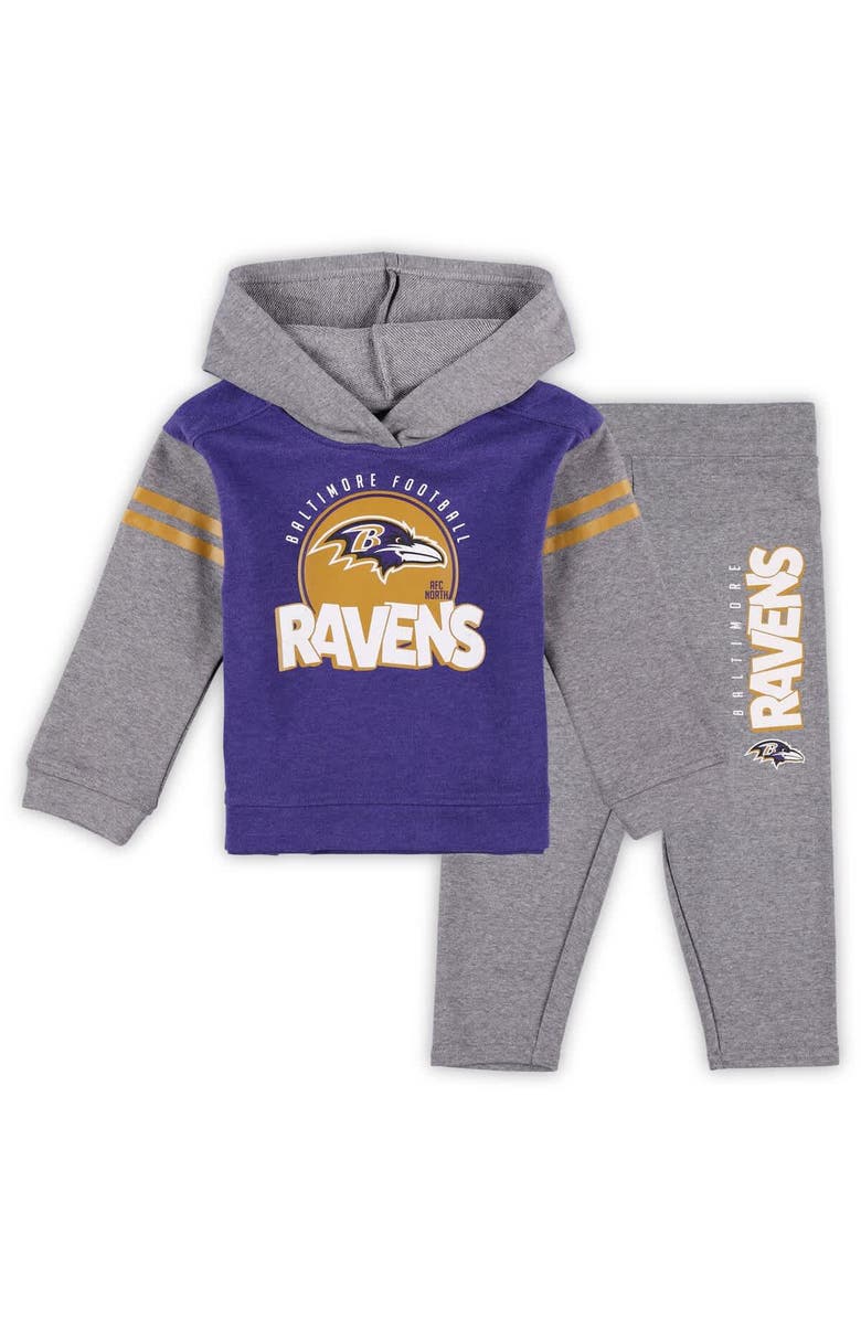 Outerstuff Toddler Baltimore Ravens Club House Long Sleeve Hoodie Top and Leggings Two-Piece Set, Main, color, Purple