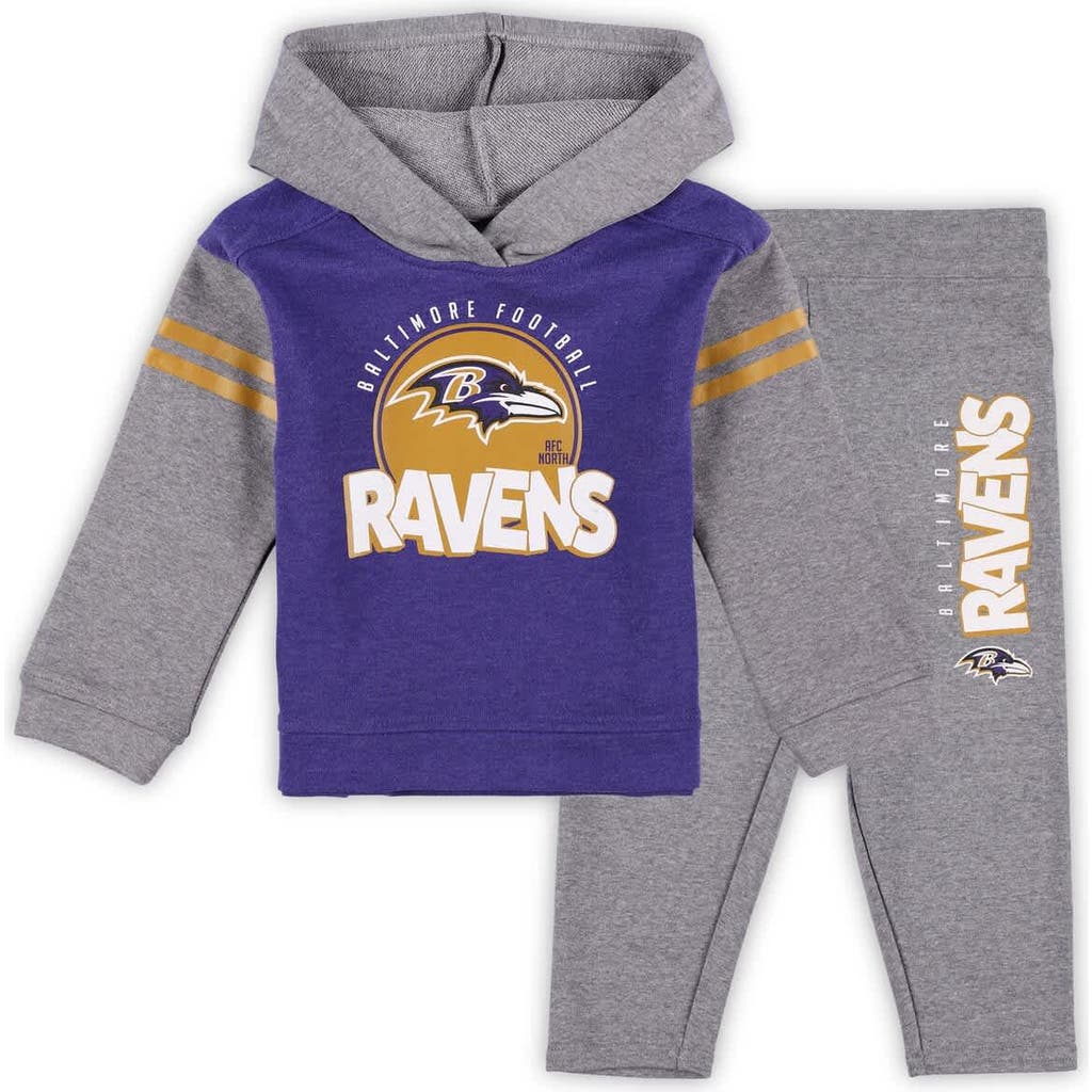 Outerstuff Kids' Toddler Baltimore Ravens Club House Long Sleeve Hoodie Top And Leggings Two-piece Set In Purple