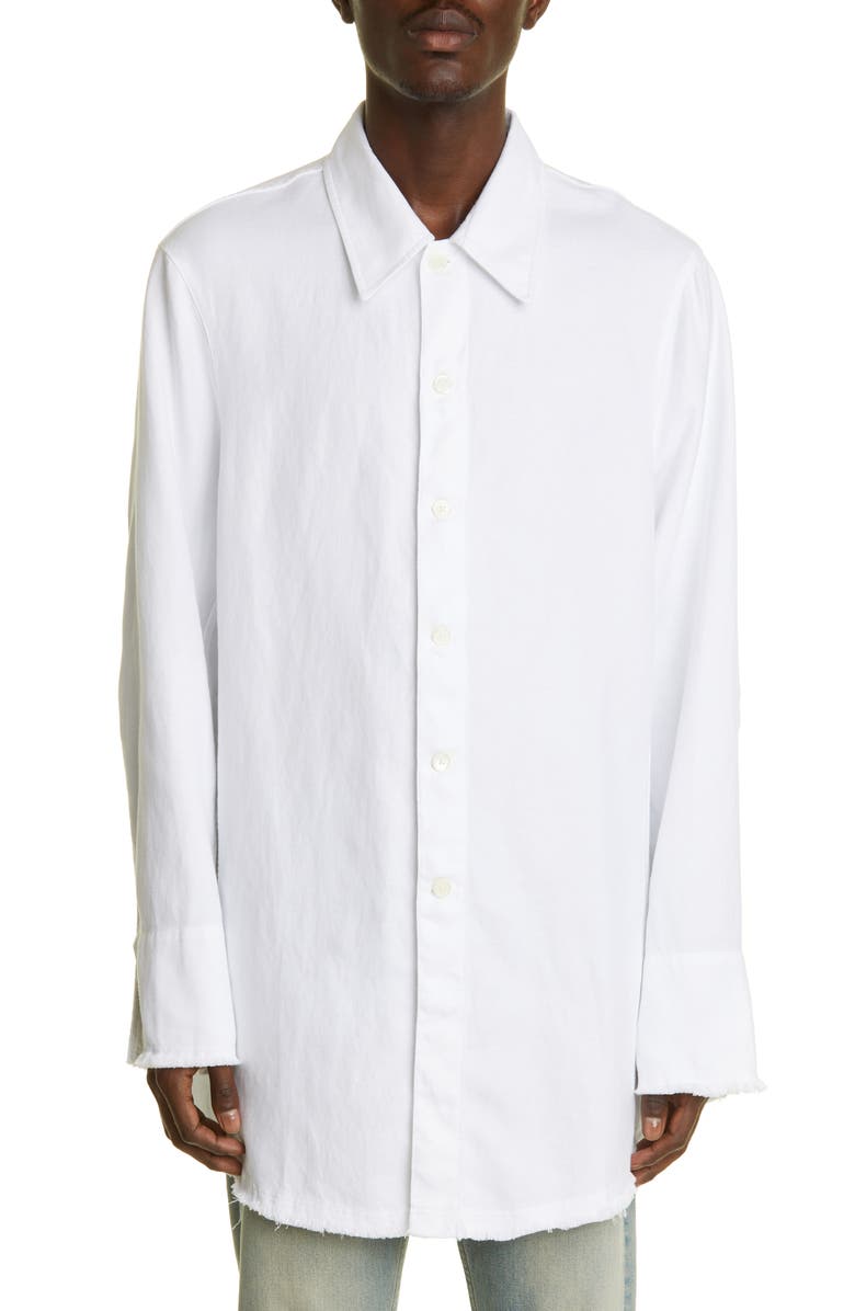 OUR LEGACY Big Welding Oversize Cotton & Hemp Button-Up Shirt, Main, color, 