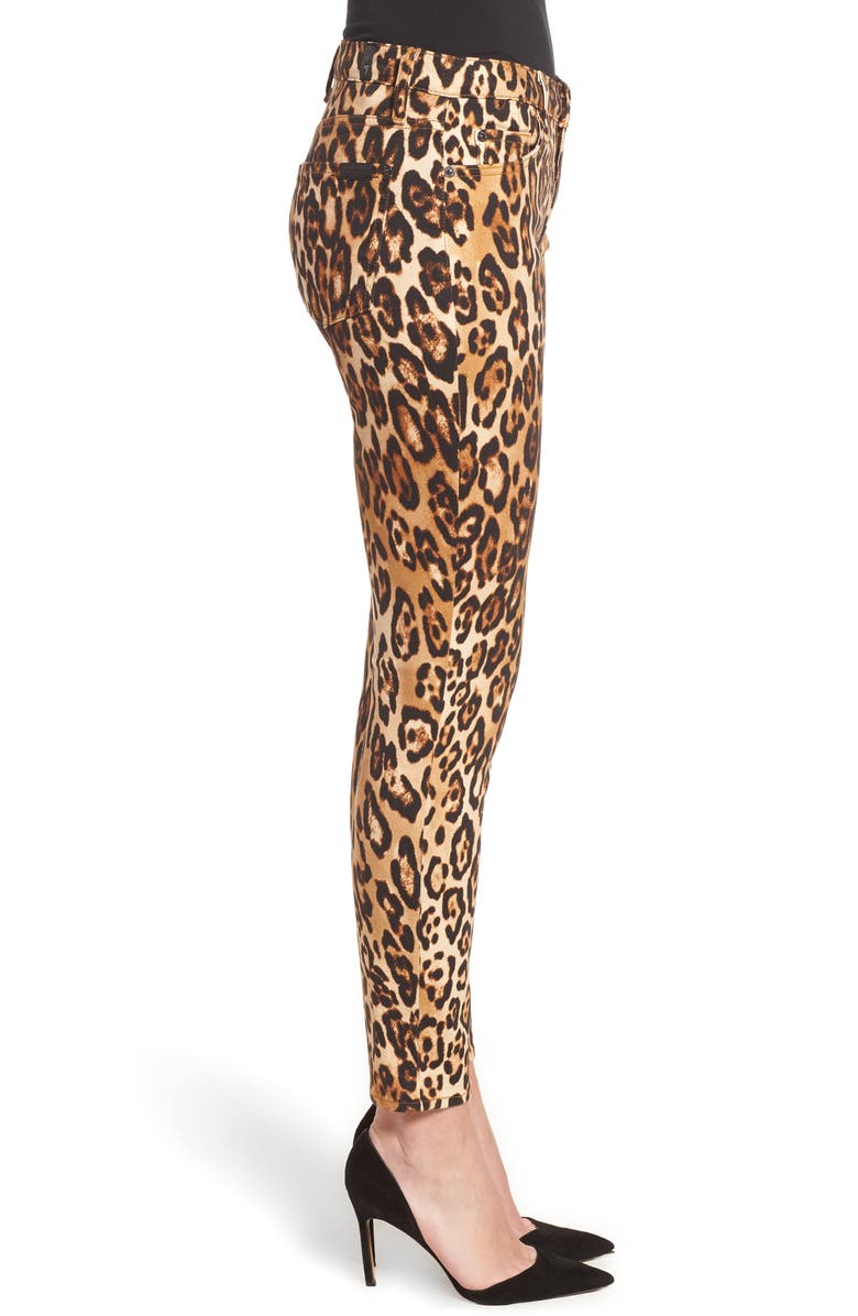 7 For All Mankind Seven7 Leopard Print Ankle Skinny Jeans, Alternate, color, 