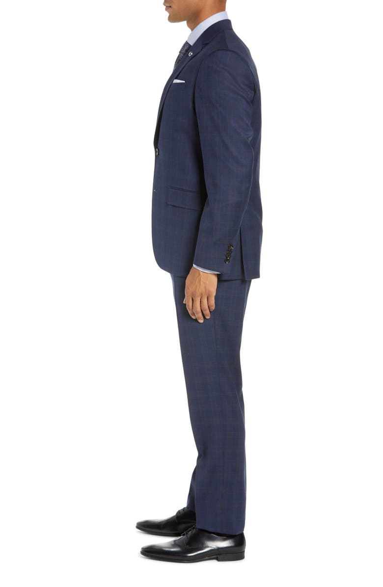 Ted Baker London Jay Trim Fit Plaid Wool Suit, Alternate, color,