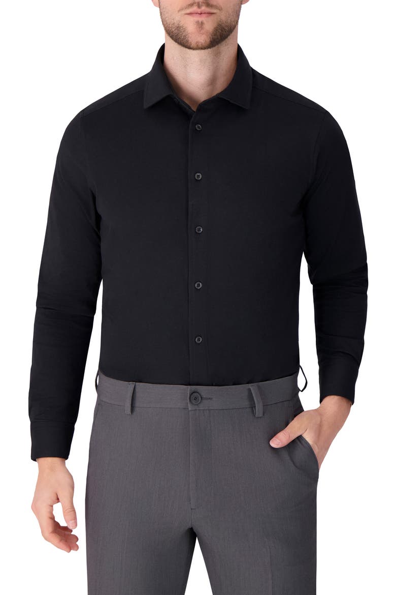mens black cotton dress shirt Men's Oxford Non-Iron Dress Shirt in Bold Black, Size XL, Organic Cotton by Quince