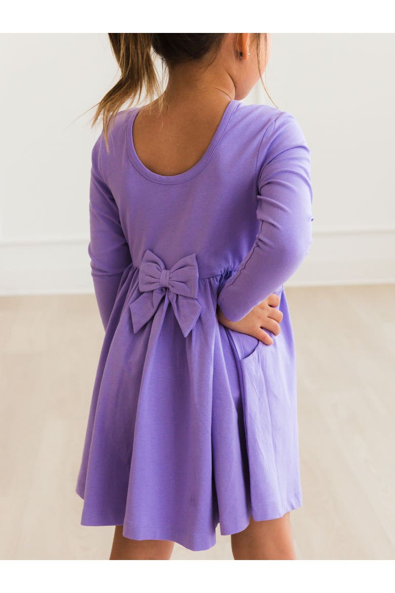 Knit Long Sleeve Twirl Dress (Little Kid)), Alternate, color, Wisteria Purple